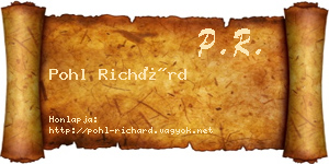 Pohl Richárd névjegykártya