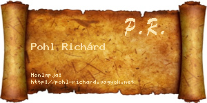 Pohl Richárd névjegykártya